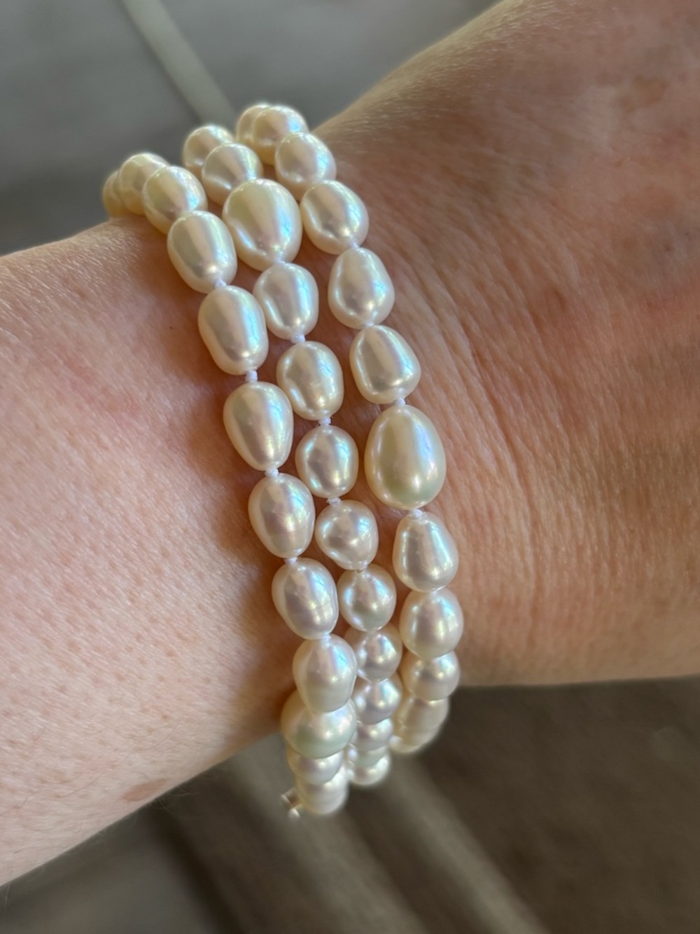 Sterling Silver Pearl Multi-Strand Bracelet